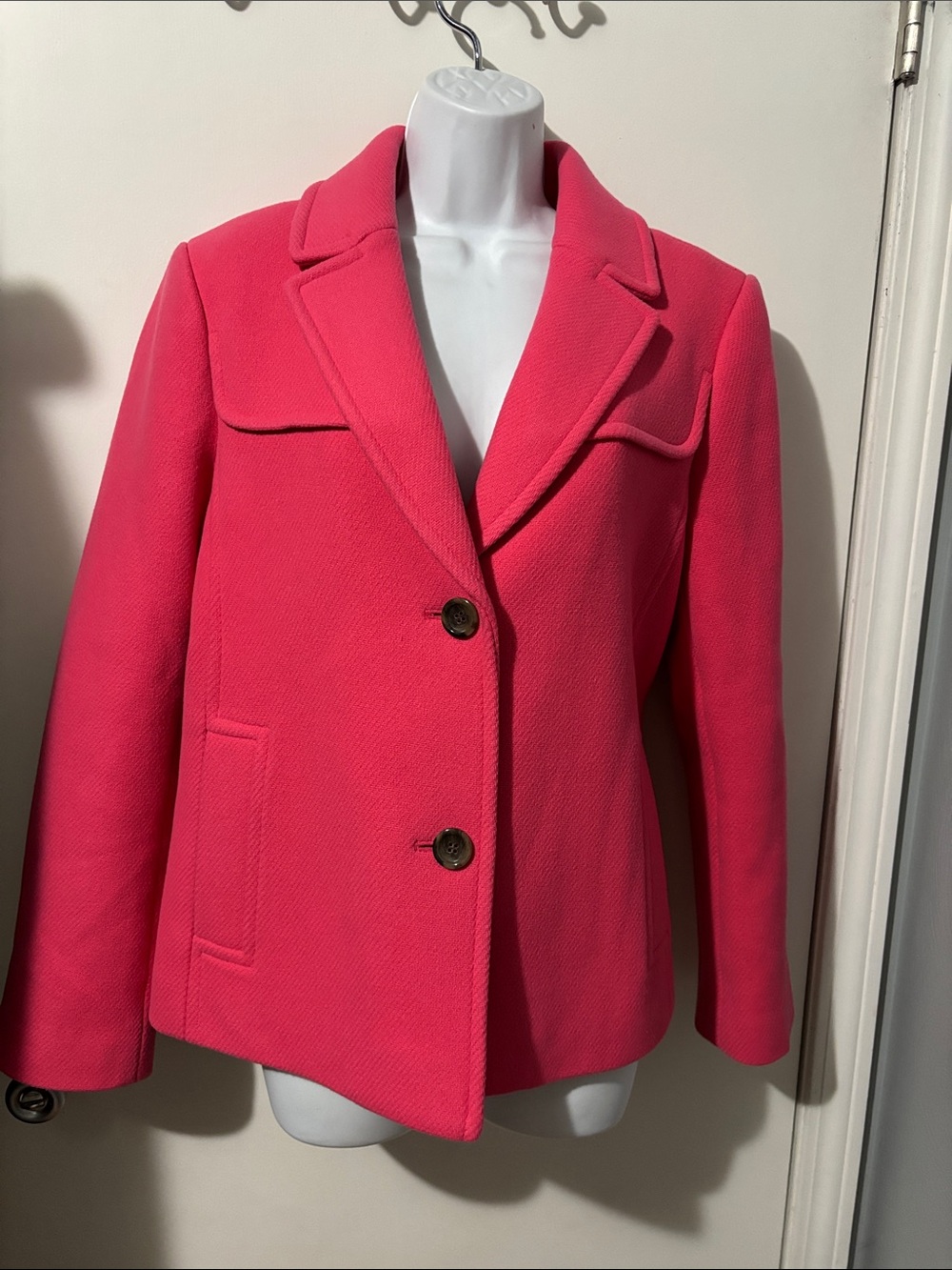 Talbots Vibrant Pink Notch-Collar Blazer